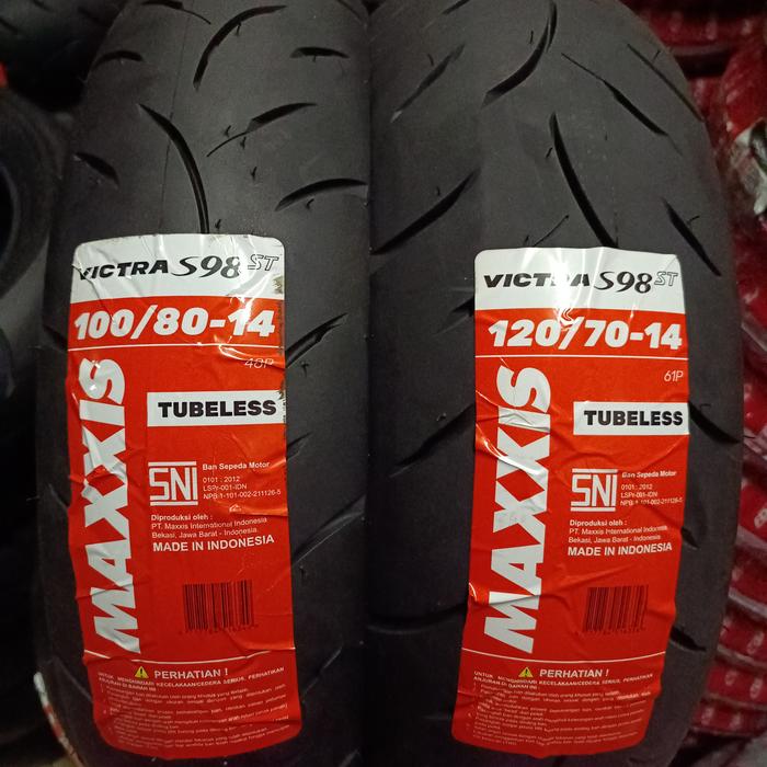 Gambar Paket Sepasang Maxxis Victra 100/80-14 & 120/70-14 PCX LOKAL dari Sumber Jaya Motocare Kota Administrasi Jakarta Barat Tokopedia