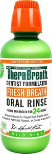 TheraBreath Fresh Breath Dentist Formulated Oral Rinse Mouth Wash Mild Mint 480ml