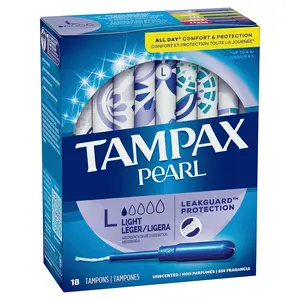 TAMPAX Pearl Light (All Day Comfort And Protection Tampons) 18s