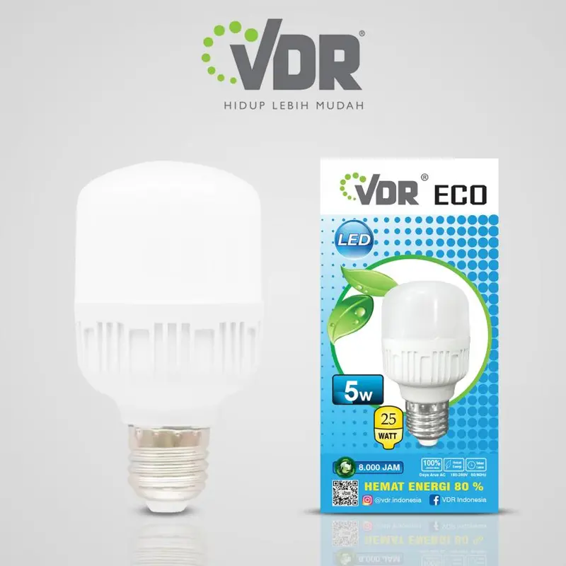 Lampu Bohlam Led VDR 5 10 15 20 25 Watt Kapsul Cahaya Putih 1