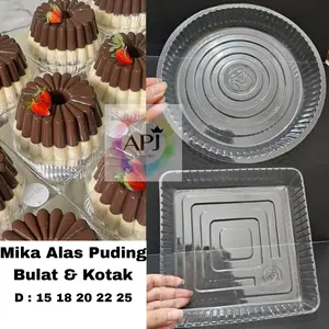 Mika Alas Puding Bulat 15cm 18cm 20cm 22cm 25cm / Mika Alas Puding Kotak 20cm 22cm 25cm / Mika Tatakan Puding 15cm 18cm 20cm 22cm 25cm / Mika Tatakan Puding Kotak 20cm 22cm 25cm / Mika Alas Puding Bulat Kotak / Mika Tatakan Puding