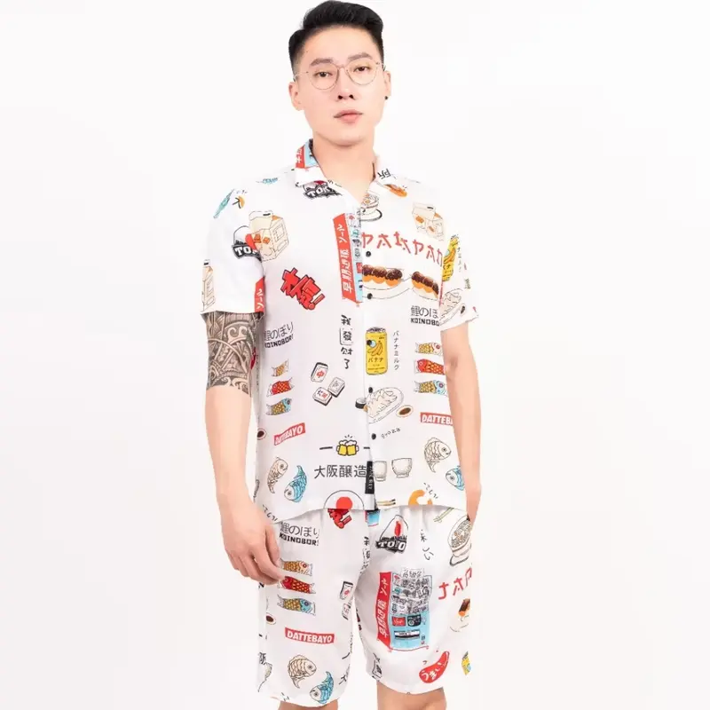 Piyama pria dewasa sleepwear men tie dye set pria baju tidur piyama 3