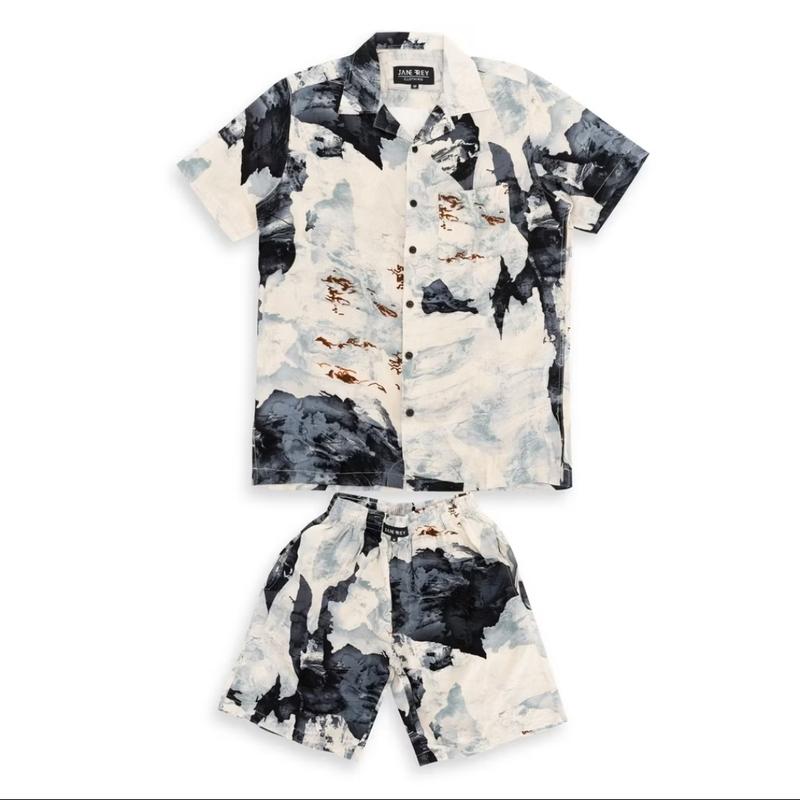 Piyama pria dewasa sleepwear men tie dye set pria baju tidur piyama 1