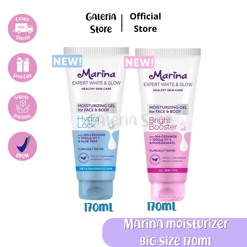 Product Introduction of (READY STOK) Marina Expert White & Glow Moisturizing Gel for Face & Body  Hydra Lock 170ML | MOISTURIZER MARINA FOR FACE AND BODY 0