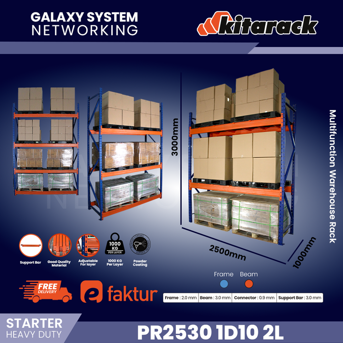 Kitarack Stacking Rack Jual KITARACK Rak Palet 1 TON Pallet Rack Heavy Duty P: 2.5M T: 3M L ...