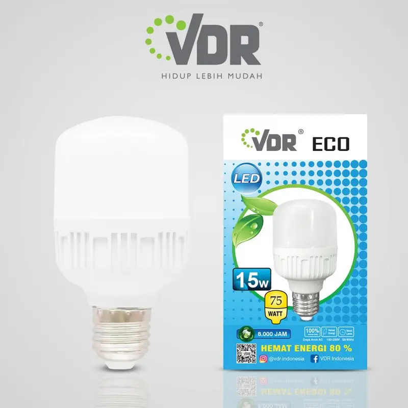 Lampu Bohlam Led VDR 5 10 15 20 25 Watt Kapsul Cahaya Putih 3