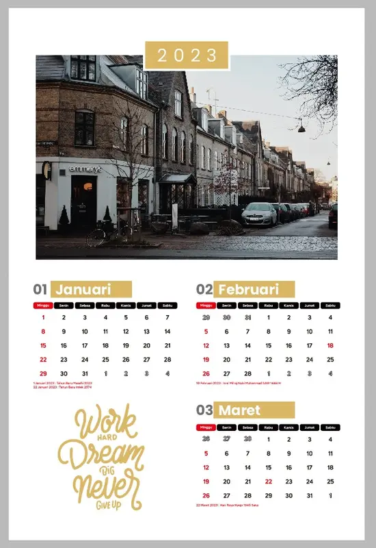 Cetak Kalender dinding 2025 / Custom Kalender Dinding Hijriyah / Kalender dinding Jilid Klem 2025  - Kalender Dinding Custom 6 Lembar Spiral 6