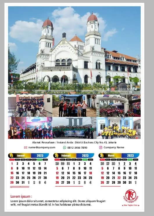 Cetak Kalender dinding 2025 / Custom Kalender Dinding Hijriyah / Kalender dinding Jilid Klem 2025  - Kalender Dinding Custom 6 Lembar Spiral 5