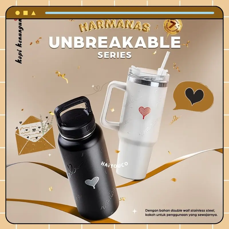 Tumbler Kopi Kenangan Unbreakable Harmanas Edition 1 Liter Stainless Steel 0