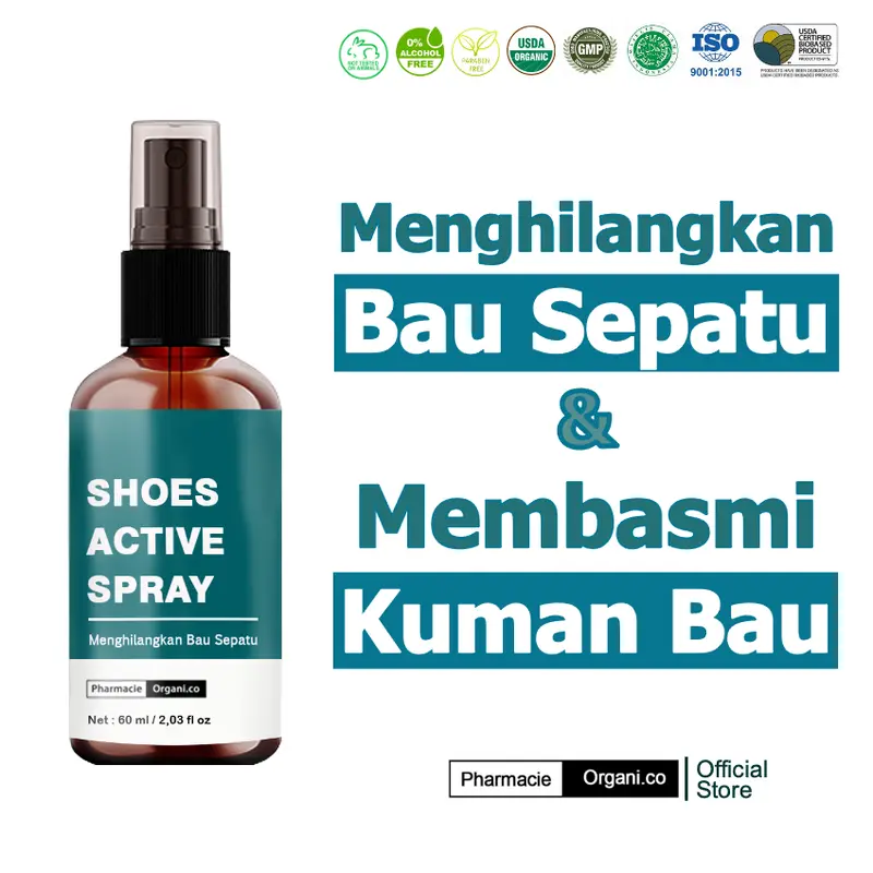 SHOES ACTIVE SPRAY PARFUM SEPATU ANTI KUMAN BAKTERI BAU BY