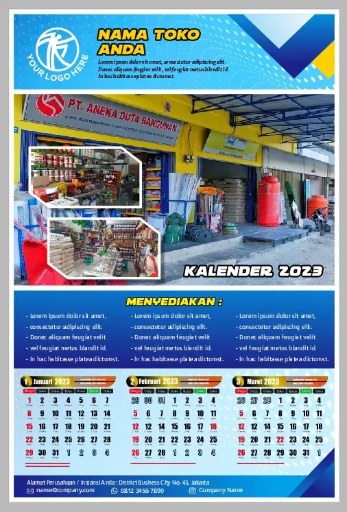 Cetak Kalender dinding 2025 / Custom Kalender Dinding Hijriyah / Kalender dinding Jilid Klem 2025  - Kalender Dinding Custom 6 Lembar Spiral 0