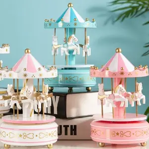 Topper Cake Carousel / Komedi Putar Kuda / Music Box / Mainan Anak / Kotak Musik