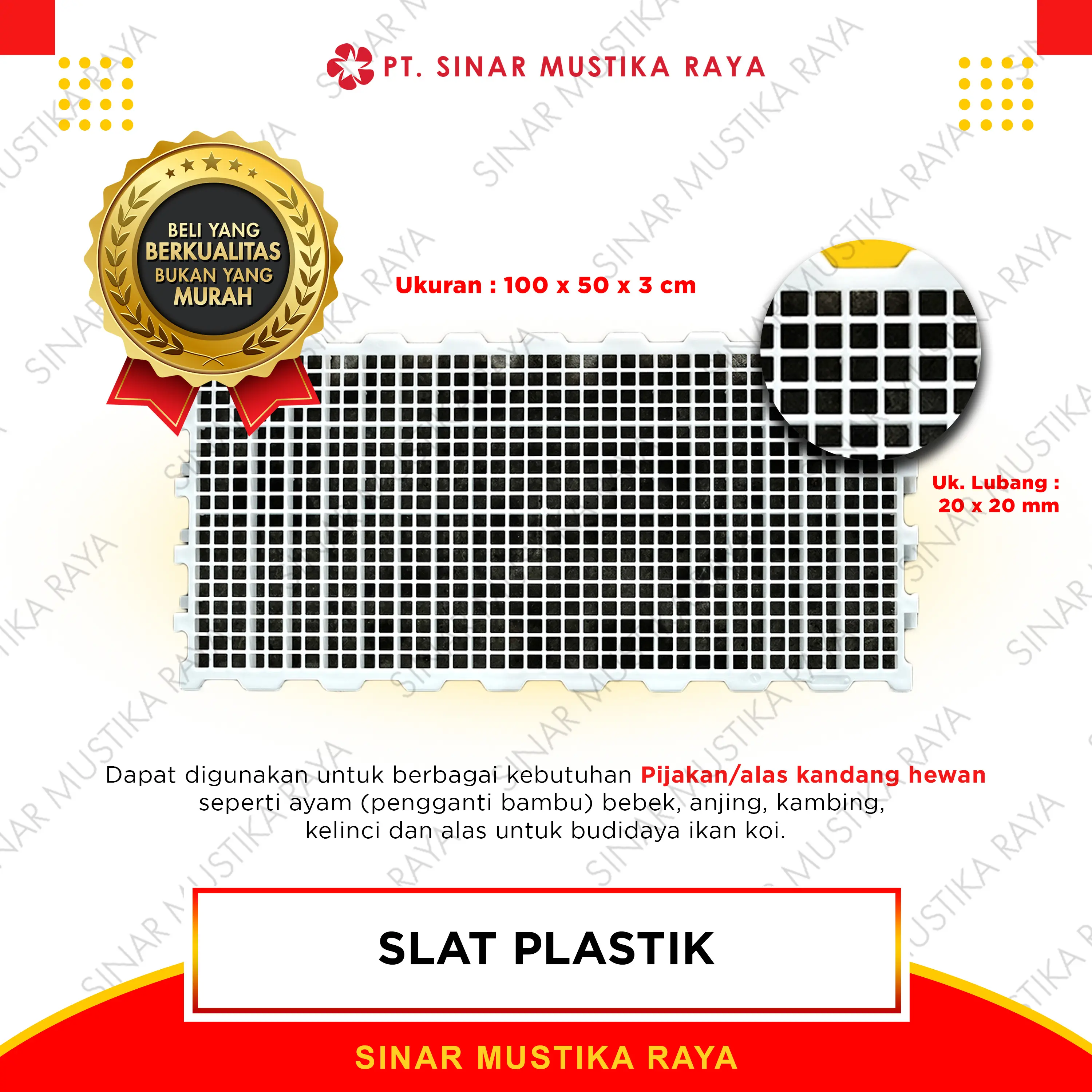 Slat Plastik - Pijakan / Alas Kandang Untuk Anjing Kucing Kambing