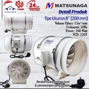 matsunaga inline duct fan 8 in s pendorong asap dapur 8