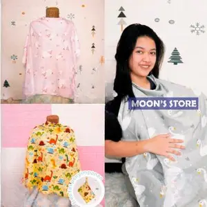 BARU! Apron Ibu Menyusui / Nursing Breast Feeding Appron Ukuran 70*100 CM Variasi Motif Lucu