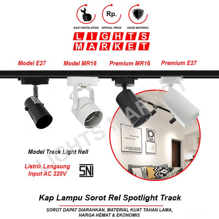 Gambar Kap Lampu Sorot Spotlight Rel Spot Track Light Plafon Rumah Cafe Hotel dari LIGHTS MARKET Kota Bandung Tokopedia