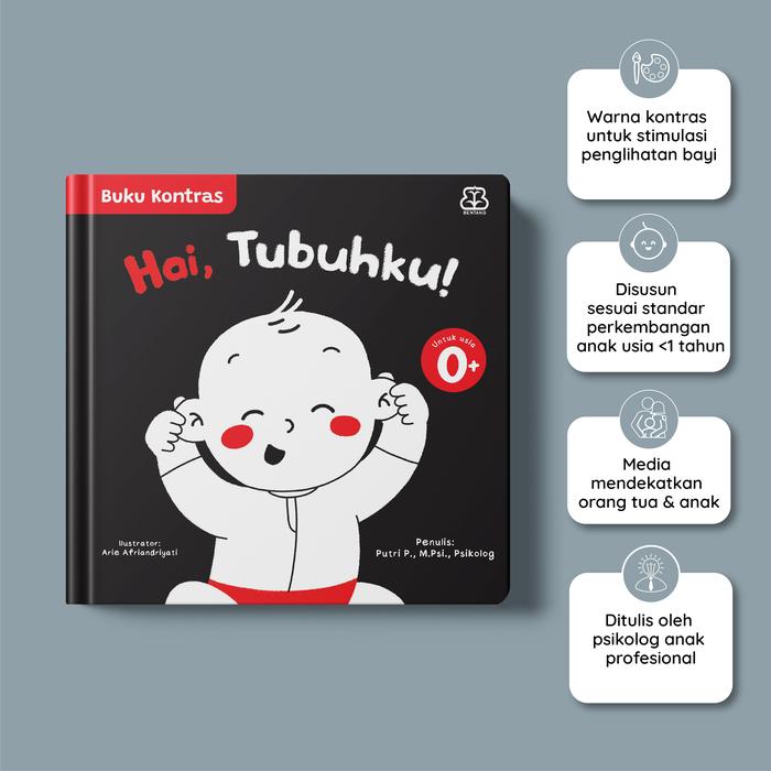 Gambar Buku Anak 0-5 thn Boardbook Seri Kontras: Hai, Tubuhku!-Bentang dari Bentang Pustaka Official Kota Depok Tokopedia