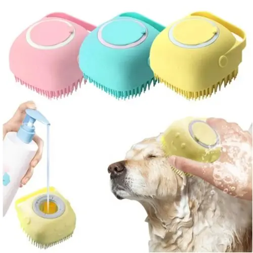 Sikat karet/ sikat silicon mandi kucing anjing grooming hewan 0