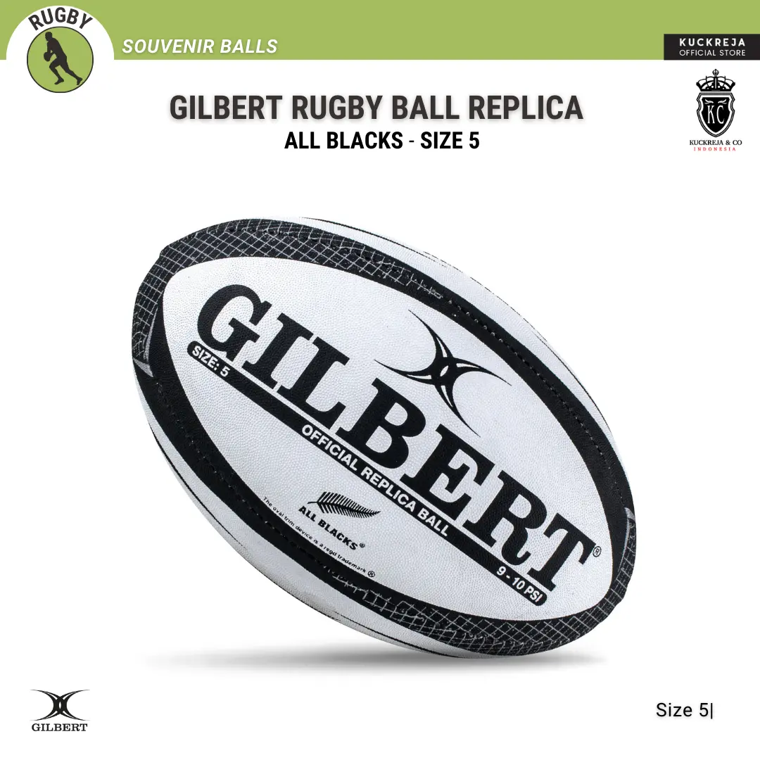 Gilbert All Blacks Official Replica Rugby Ball (Size 5)
