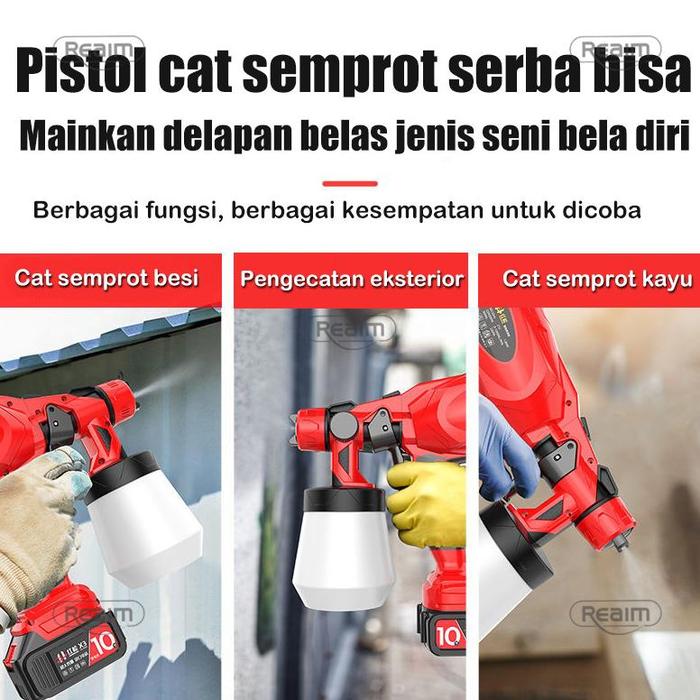 Jual Reaim Electric Spray Gun Cordless 600W Semprot Cat Listrik Gun Cat ...