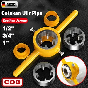 NESO Germany tools 6PCS cetakan ulir pipa PVC 1/2" 3/4" 1" Lengan Pipa Air Berulir Alat Pembuat Cetakan Benang Pipa Plastik Alat Pembuat Benang Pipa Kit Buat NT-42