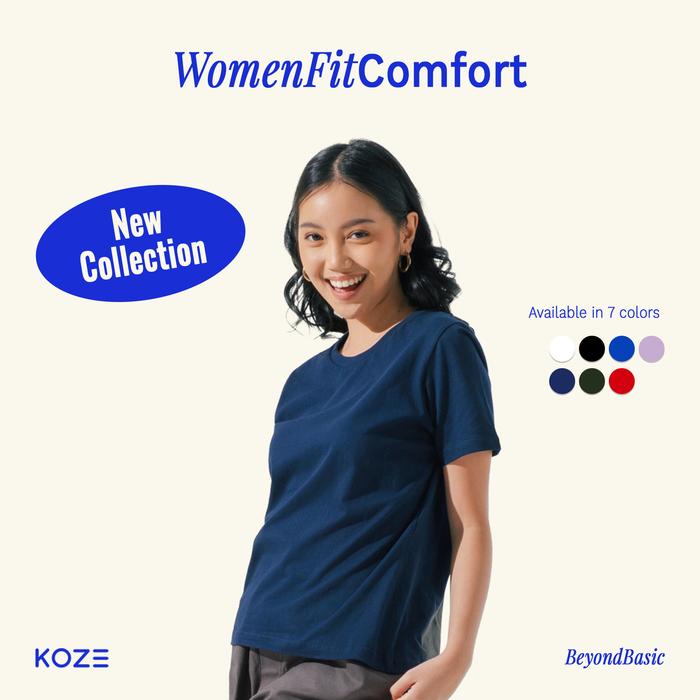 Gambar KOZE - WomenFit Comfort Navy - Kaos Polos Wanita Biru Tua - M dari koze shop Kota Administrasi Jakarta Timur Tokopedia