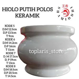 Hiolo Putih Polos Keramik 8in Import