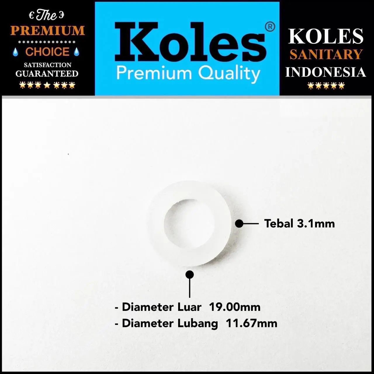 KOLES Seal Karet O Ring Kran Air Ukuran 1/2"inch