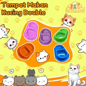 Tempat Makan Kucing DOUBLE Anti Semut | Mangkok Minum Anjing Kelinci