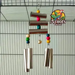 MAINAN GIGITAN BURUNG PIPA STAINLESS UNTUK PARROT CONURE MONK