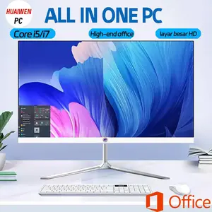HUAIWEN Komputer PC all-in-one Intel Core i5-8400, RAM 16GB SSD 1TB M.2 Keyboard Putih