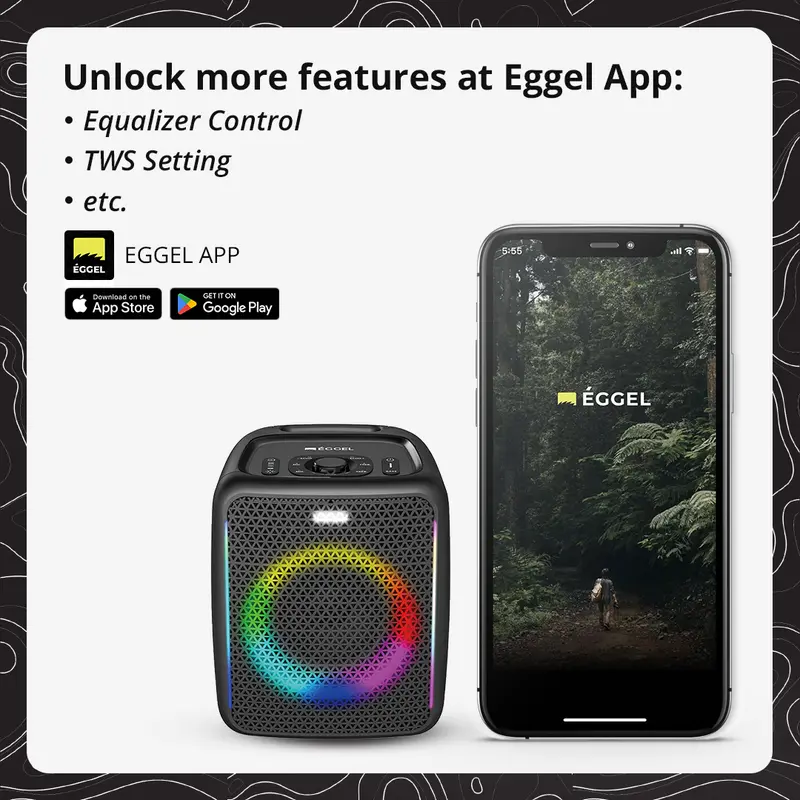Eggel Fortis 2 Portable Party Speaker with RGB Lights 1