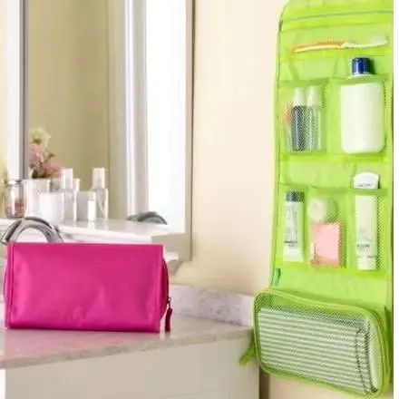 Tas Toilet Gantung Peralatan Mandi Toiletries Bag Travel Pouch Organizer Make up Pink