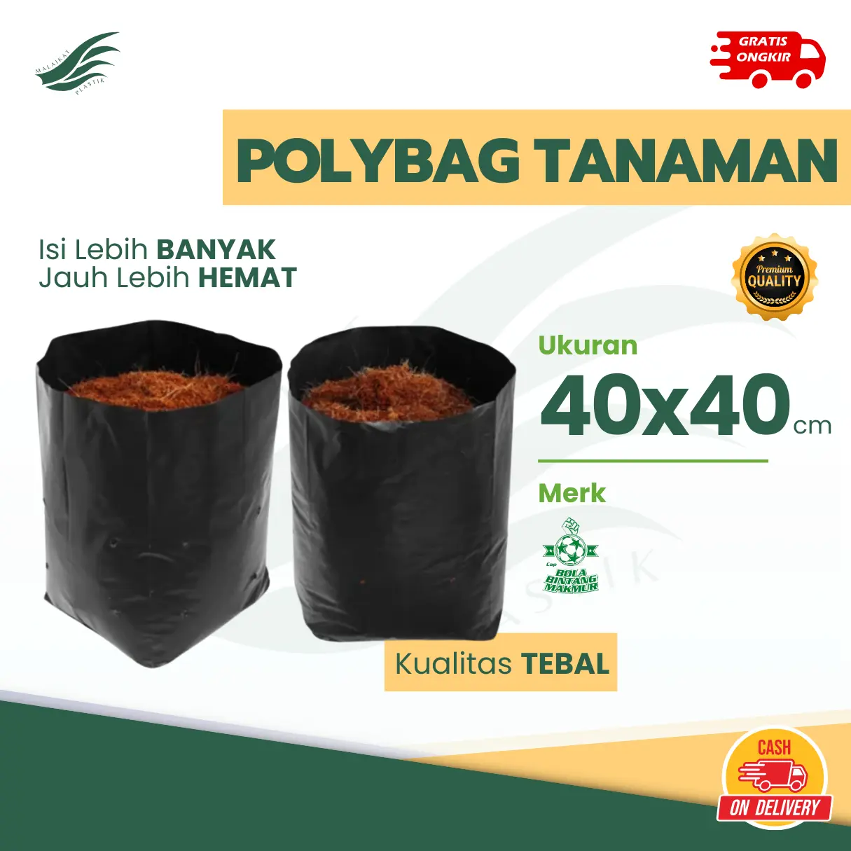 1 Kg Polybag Polibek 40x40 cm Tebal | Polibag Polybag Tanaman 40x40 1kg kiloan