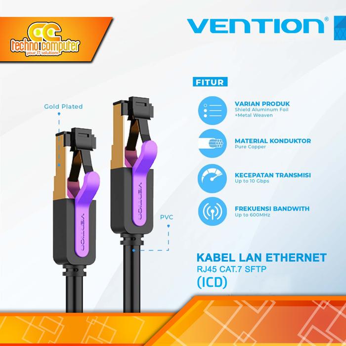 Gambar VENTION KABEL LAN Cat7 SFTP Gigabit Network Patch - ICD dari Techno Computer Bali Kota Denpasar Tokopedia