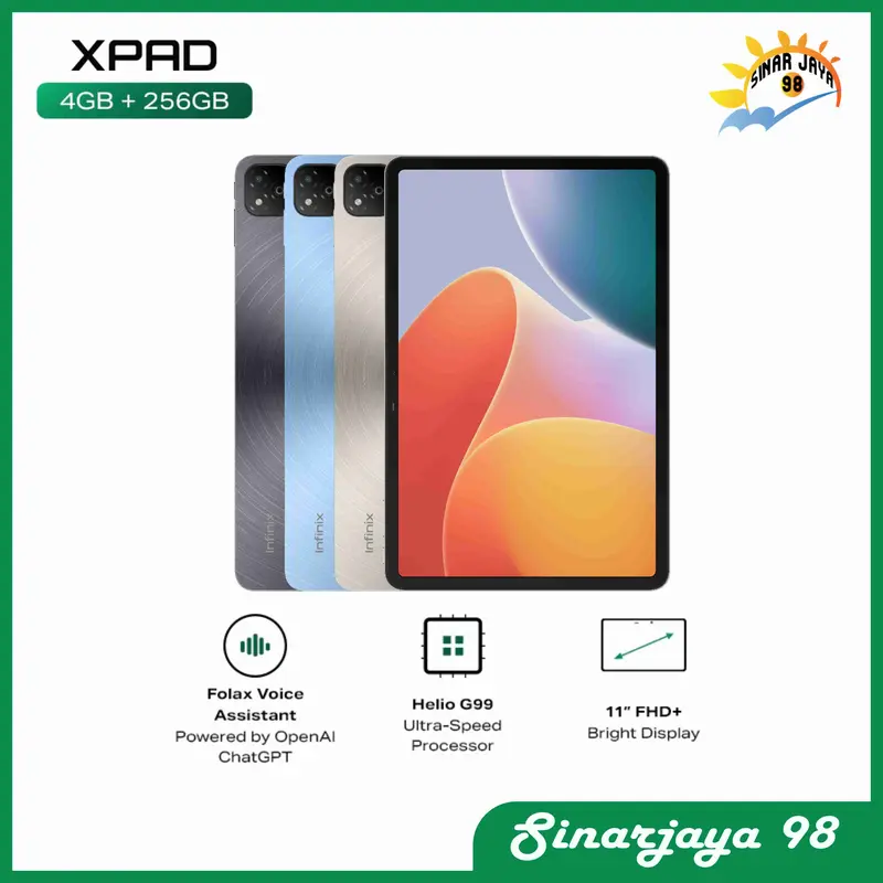 INFINIX XPAD 4/256 - TABLET INFINIX 11" - GARANSI RESMI INFINIX 1 TAHUN 1