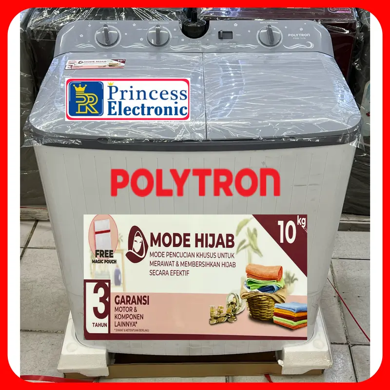 POLYTRON Mesin Cuci 2 Tabung Giant Series Hijab 10 KG PWM 1076 0