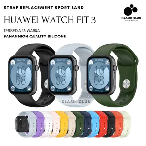 Strap Huawei Watch Fit 3 Model iWatch Sport Band Tali Pengganti Huawei Fit 3 Polos Warna Warni Bahan Silicone