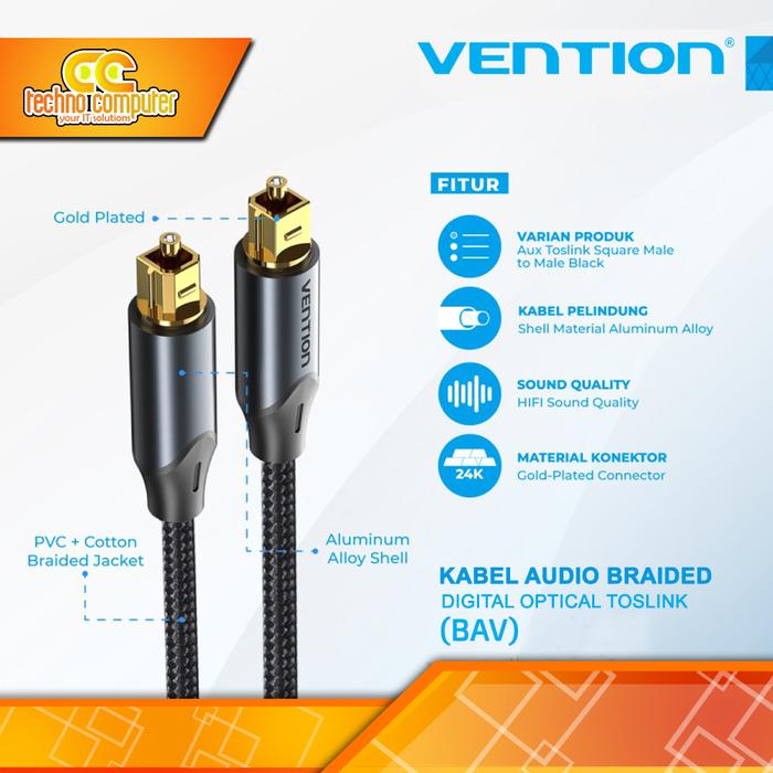 Gambar VENTION KABEL AUDIO DIGITAL OPTICAL Toslink Audio Optik - BAV dari Techno Computer Bali Kota Denpasar Tokopedia