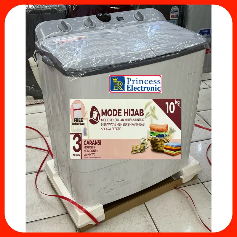 POLYTRON Mesin Cuci 2 Tabung Giant Series Hijab 10 KG PWM 1076 1