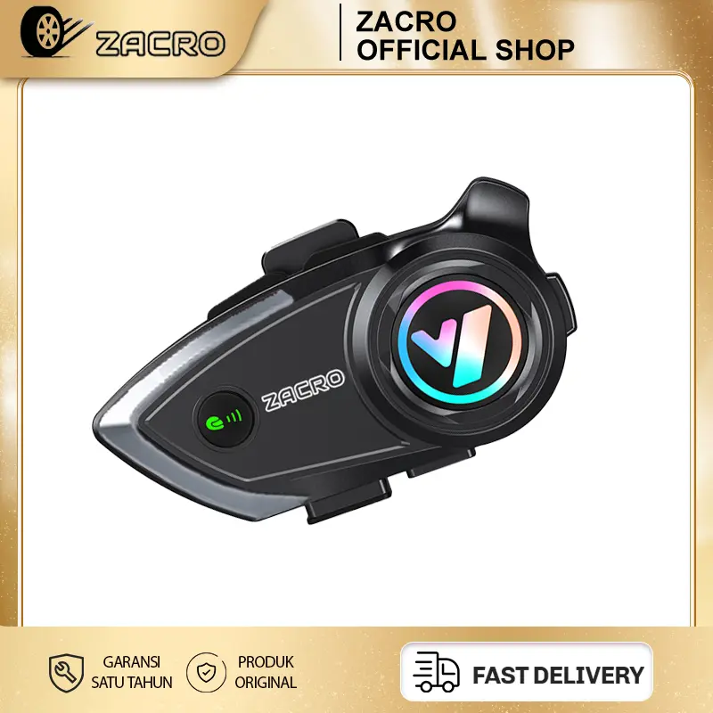 ZACRO Y80 2x Intercom Helm Bluetooth Chip Qualcomm Waterproof IPX6 0