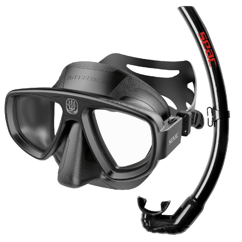 SEAC SNORKELING SET EXTREME  EVO S/BL BLACK NO VALVE