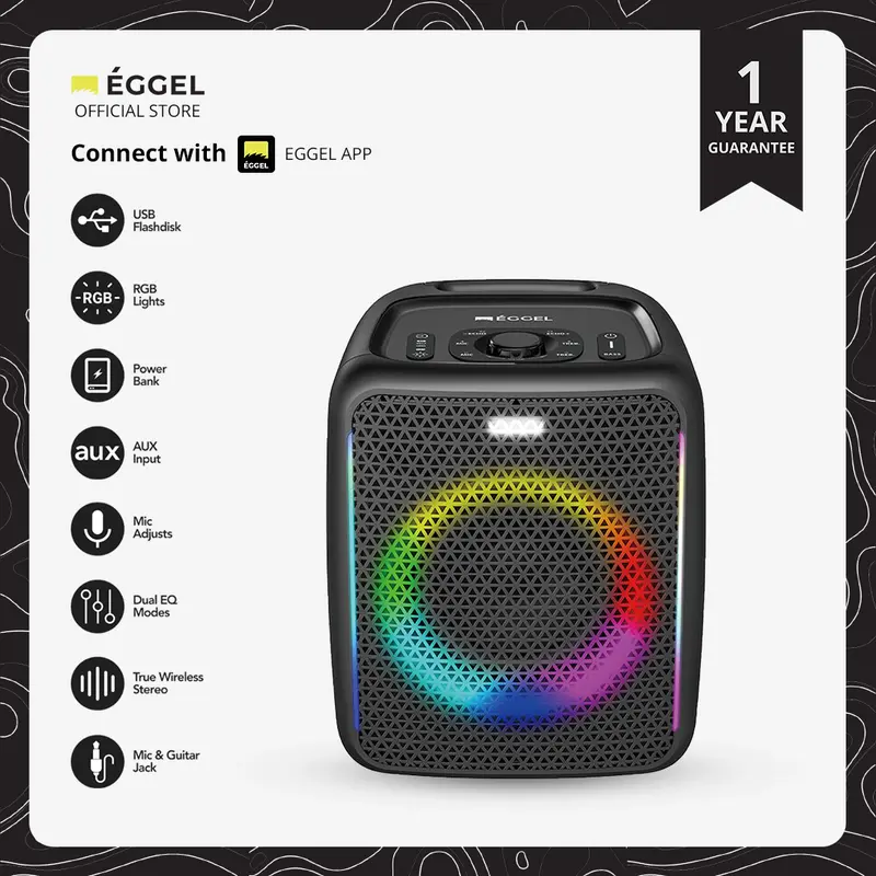 Eggel Fortis 2 Portable Party Speaker with RGB Lights 0