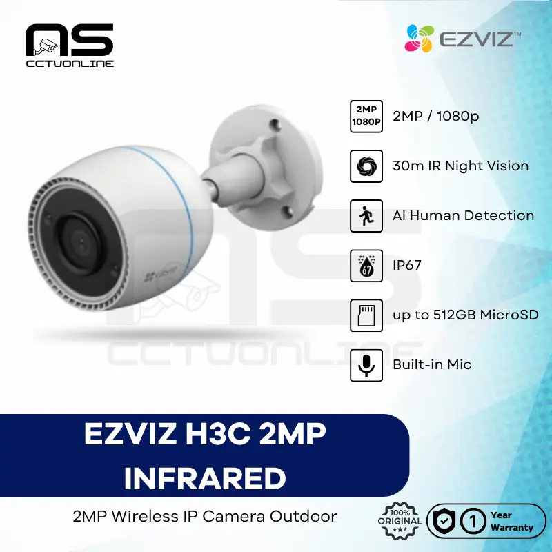 EZVIZ H3C 2MP Smart CCTV Wifi IP Camera Outdoor 0