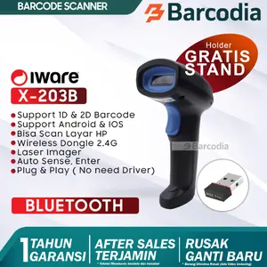 2D Wireless Barcode Scanner IWARE X-203B QR Code-E-Faktur (Bluetooth+2.4G)