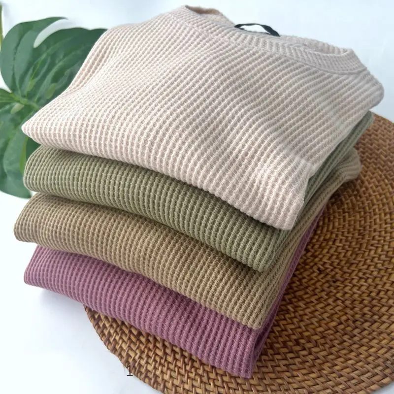 KAOS RIB WAFFLE POLOS LENGAN PANJANG PREMIUM PRIA DAN WANITA