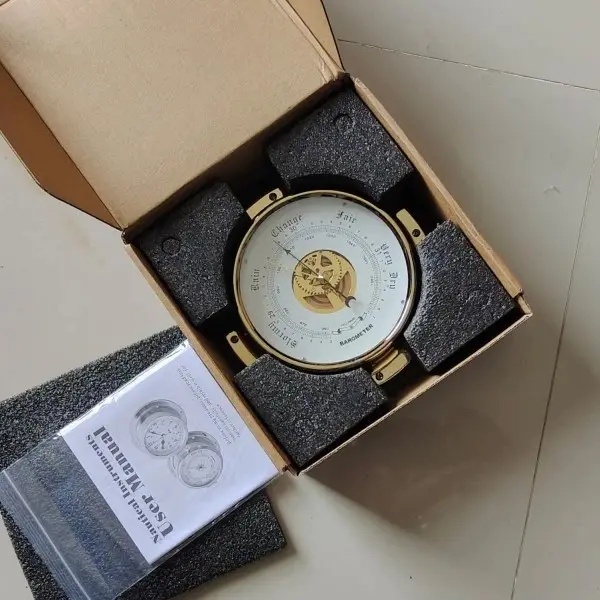 Barometer / Peramalan cuaca Brass base 180mm