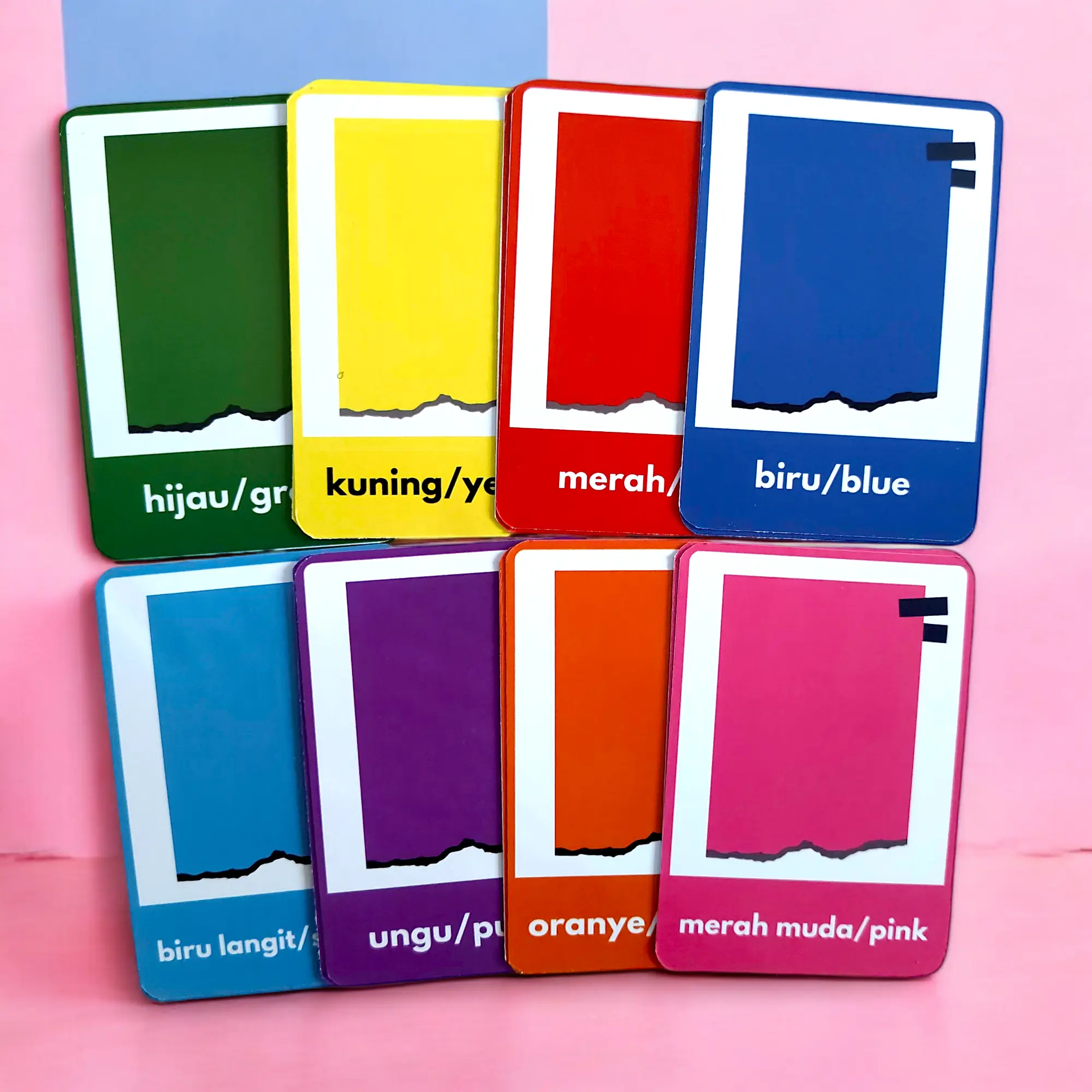 Flash card Warna dengan 16 warna media belajar anak 32 kartu