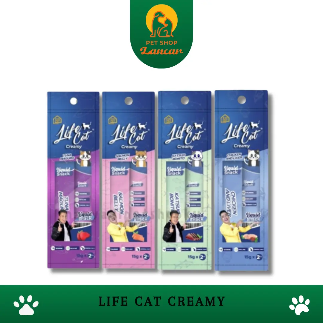 Snacks Makanan Kucing LIFE CAT CREAMY 15g x 2pcs