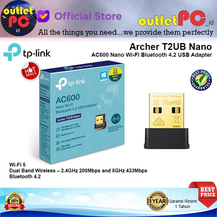 Gambar TP-Link Archer T2UB AC600 Nano Wi-Fi Bluetooth 4.2 USB Adapter TPLink TP Link dari outletPC.id Kota Medan Tokopedia
